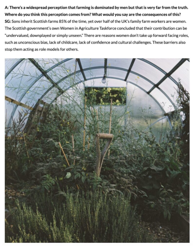 A feature in Aesthetica Magazine exploring women in farming in Scotland