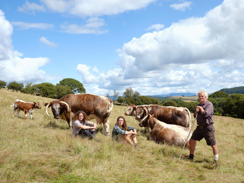 intergenerational farmers working together in Wales